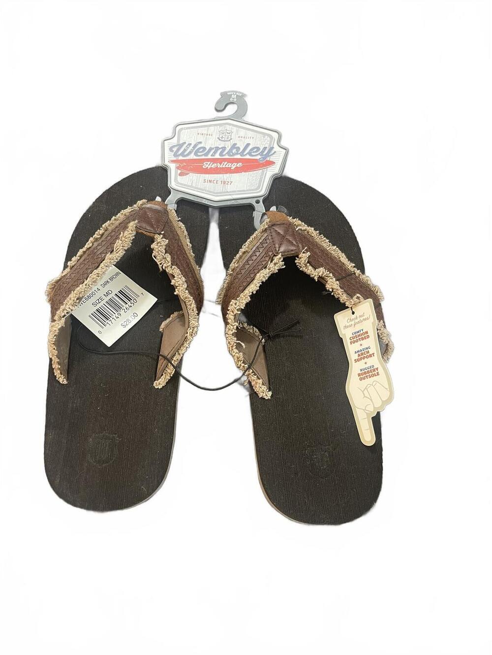 Men’s Wembley Vintage looking Brown Casual Flip Flops Sandals